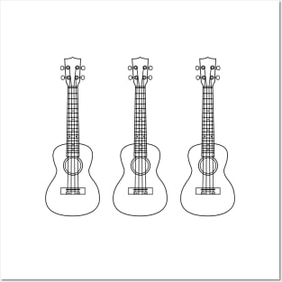 Three Ukulele Outlines Light Theme Posters and Art